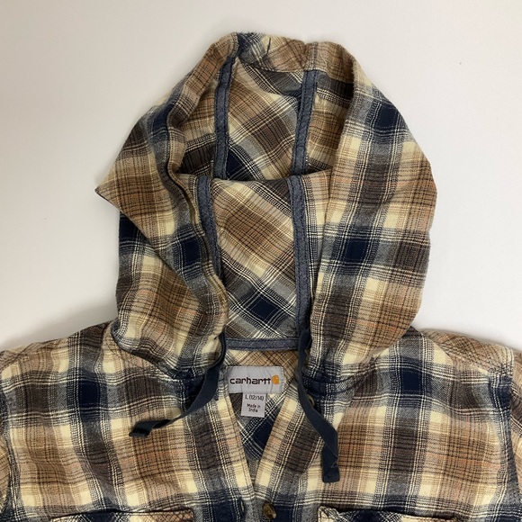 Carhartt Hooded Button Down Flannel Shirt - Picture 4 of 7